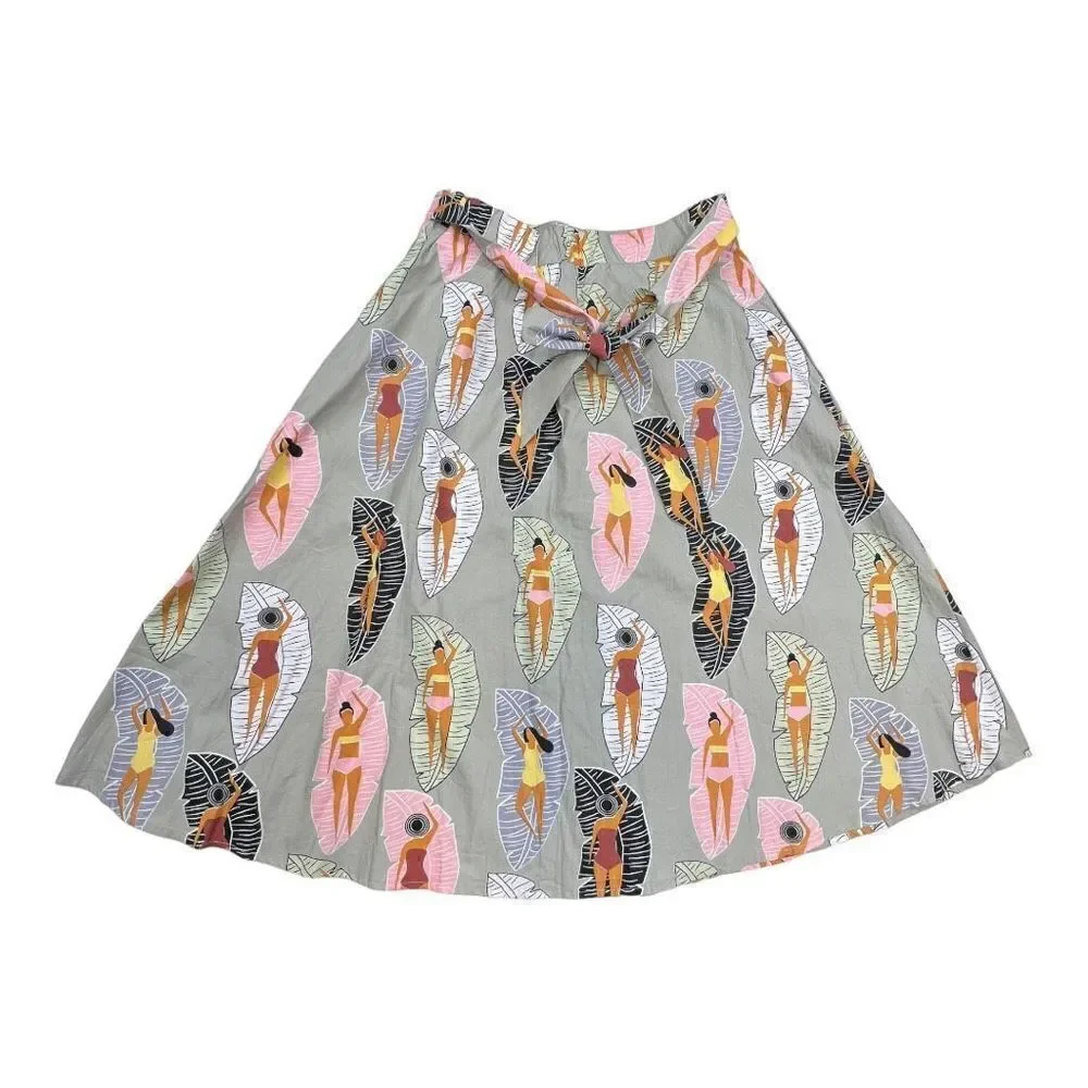ANTHROPOLOGY Sunbather Midi Skirt Women’s 0 NWT MSRP $128 Greyish green.